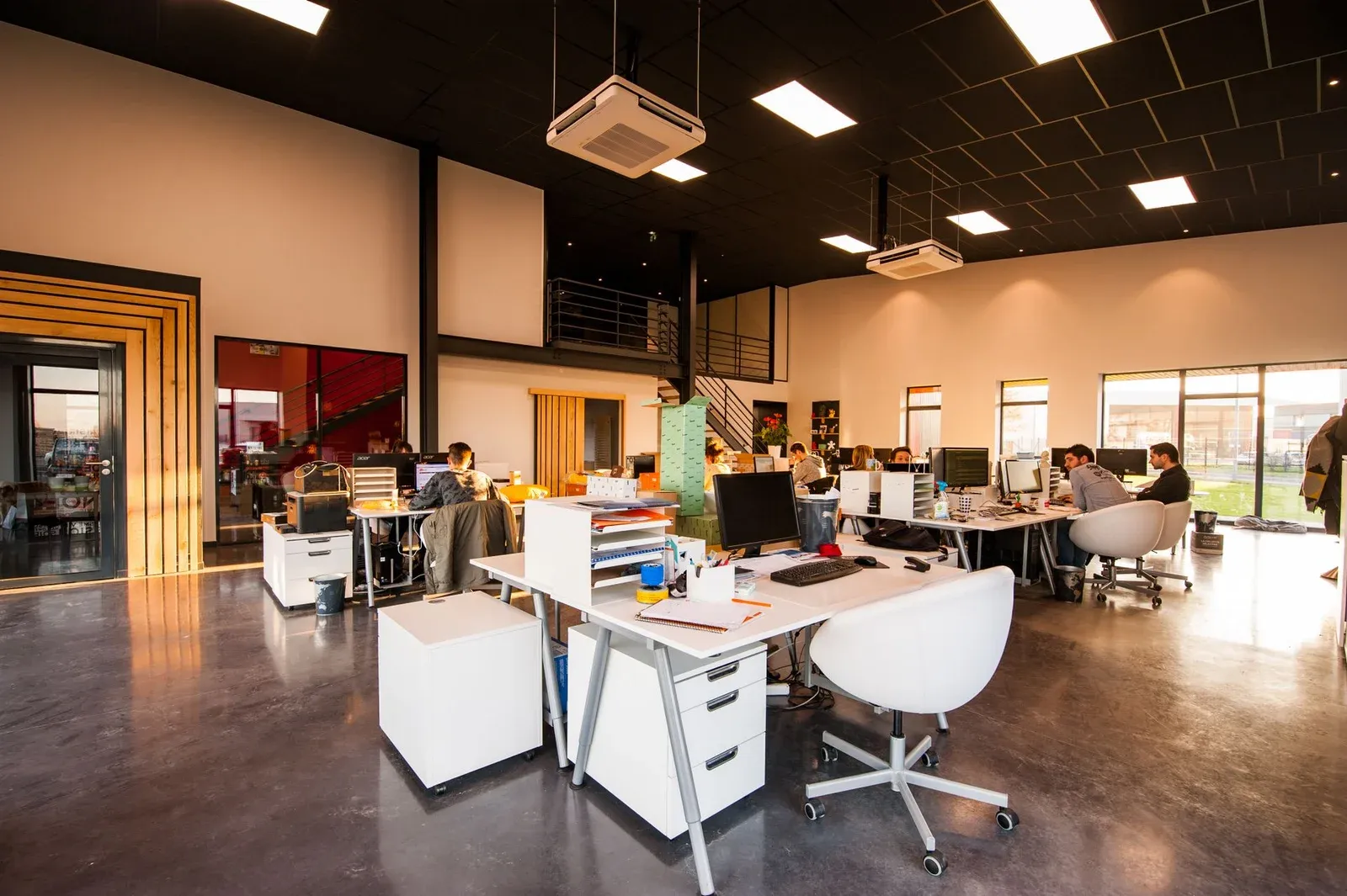 Open-plan corporate office
