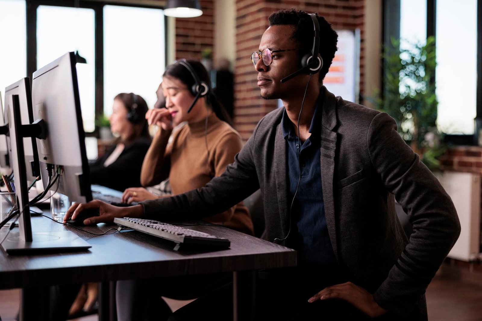 Service desk engineers at work